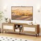 TV Stand for TVs up to 70 Inch Waveform Fluted Entertainment Center-Oak